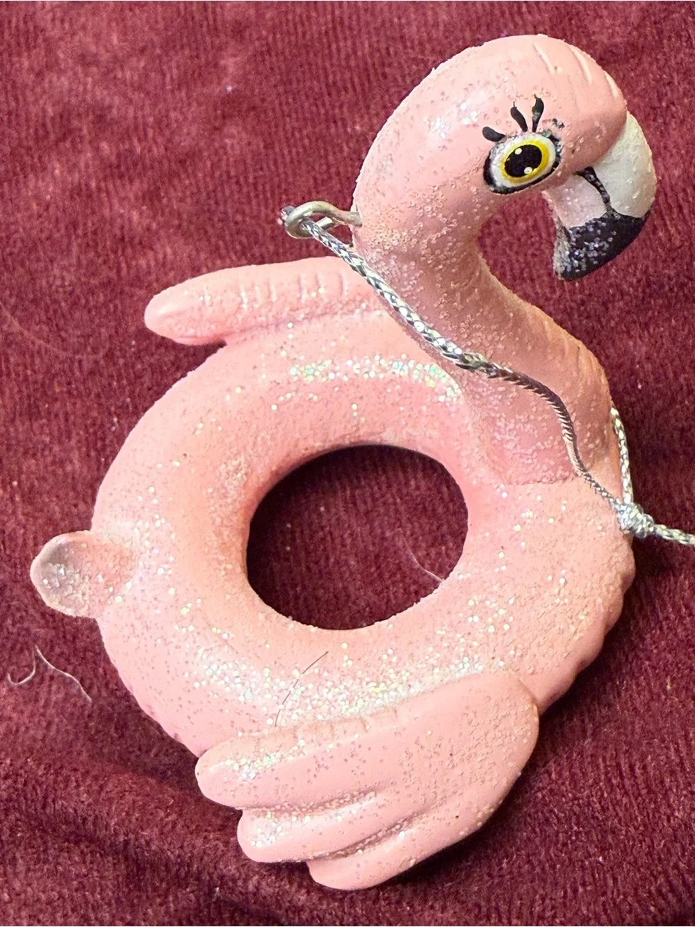 Kurt Adler Fancy Flamingo Pool Floatie Ornament